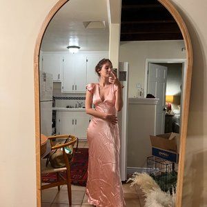 Verge Girl Pink Satin Maxi Dress